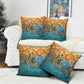 Egyptian Tefnut Fiery Eye Pillow Cover with Roaring Lion in Desert and Water Element