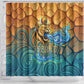 Egyptian Tefnut Fiery Eye Shower Curtain with Roaring Lion in Desert and Water Element