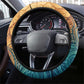 Egyptian Tefnut Fiery Eye Steering Wheel Cover with Roaring Lion in Desert and Water Element