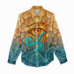Egyptian Tefnut Fiery Eye Women Casual Shirt with Roaring Lion in Desert and Water Element
