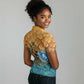 Egyptian Tefnut Fiery Eye Women Polo Shirt with Roaring Lion in Desert and Water Element