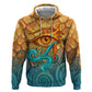 Egyptian Tefnut Fiery Eye Zip Hoodie with Roaring Lion in Desert and Water Element