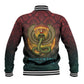 Egyptian Wadjet Winged Cobra Baseball Jacket with Eye of Horus in Fiery Royal Protector Theme