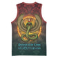 Egyptian Wadjet Winged Cobra Basketball Jersey with Eye of Horus in Fiery Royal Protector Theme