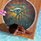 Egyptian Wadjet Winged Cobra Beach Blanket with Eye of Horus in Fiery Royal Protector Theme