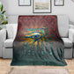 Egyptian Wadjet Winged Cobra Blanket with Eye of Horus in Fiery Royal Protector Theme