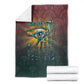 Egyptian Wadjet Winged Cobra Blanket with Eye of Horus in Fiery Royal Protector Theme