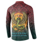 Egyptian Wadjet Winged Cobra Button Sweatshirt with Eye of Horus in Fiery Royal Protector Theme