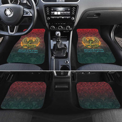 Egyptian Wadjet Winged Cobra Car Mats with Eye of Horus in Fiery Royal Protector Theme
