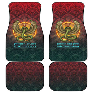 Egyptian Wadjet Winged Cobra Car Mats with Eye of Horus in Fiery Royal Protector Theme
