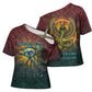 Egyptian Wadjet Winged Cobra Cross Shoulder Shirt with Eye of Horus in Fiery Royal Protector Theme