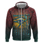 Egyptian Wadjet Winged Cobra Hoodie with Eye of Horus in Fiery Royal Protector Theme
