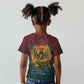 Egyptian Wadjet Winged Cobra Kid T shirt with Eye of Horus in Fiery Royal Protector Theme