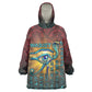 Egyptian Wadjet Winged Cobra Kid Wearable Blanket Hoodie with Eye of Horus in Fiery Royal Protector Theme