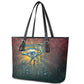 Egyptian Wadjet Winged Cobra Leather Tote Bag with Eye of Horus in Fiery Royal Protector Theme