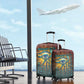 Egyptian Wadjet Winged Cobra Luggage Cover with Eye of Horus in Fiery Royal Protector Theme