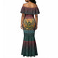 Egyptian Wadjet Winged Cobra Mermaid Dress with Eye of Horus in Fiery Royal Protector Theme