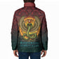 Egyptian Wadjet Winged Cobra Padded Jacket with Eye of Horus in Fiery Royal Protector Theme