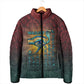 Egyptian Wadjet Winged Cobra Padded Jacket with Eye of Horus in Fiery Royal Protector Theme