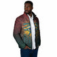 Egyptian Wadjet Winged Cobra Padded Jacket with Eye of Horus in Fiery Royal Protector Theme