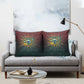 Egyptian Wadjet Winged Cobra Pillow Cover with Eye of Horus in Fiery Royal Protector Theme
