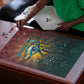 Egyptian Wadjet Winged Cobra Puzzle with Eye of Horus in Fiery Royal Protector Theme