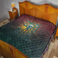 Egyptian Wadjet Winged Cobra Quilt with Eye of Horus in Fiery Royal Protector Theme