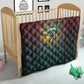 Egyptian Wadjet Winged Cobra Quilt with Eye of Horus in Fiery Royal Protector Theme