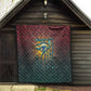 Egyptian Wadjet Winged Cobra Quilt with Eye of Horus in Fiery Royal Protector Theme