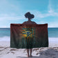 Egyptian Wadjet Winged Cobra Sarong with Eye of Horus in Fiery Royal Protector Theme