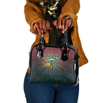 Egyptian Wadjet Winged Cobra Shoulder Handbag with Eye of Horus in Fiery Royal Protector Theme