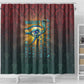 Egyptian Wadjet Winged Cobra Shower Curtain with Eye of Horus in Fiery Royal Protector Theme