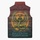Egyptian Wadjet Winged Cobra Sleeveless Puffer Jacket with Eye of Horus in Fiery Royal Protector Theme