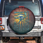 Egyptian Wadjet Winged Cobra Spare Tire Cover with Eye of Horus in Fiery Royal Protector Theme