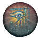 Egyptian Wadjet Winged Cobra Spare Tire Cover with Eye of Horus in Fiery Royal Protector Theme