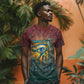 Egyptian Wadjet Winged Cobra T shirt with Eye of Horus in Fiery Royal Protector Theme