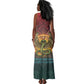 Egyptian Wadjet Winged Cobra Tank Maxi Dress with Eye of Horus in Fiery Royal Protector Theme