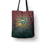 Egyptian Wadjet Winged Cobra Tote Bag with Eye of Horus in Fiery Royal Protector Theme