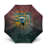 Egyptian Wadjet Winged Cobra Umbrella with Eye of Horus in Fiery Royal Protector Theme