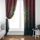 Egyptian Wadjet Winged Cobra Window Curtain with Eye of Horus in Fiery Royal Protector Theme