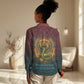 Egyptian Wadjet Winged Cobra Women Casual Shirt with Eye of Horus in Fiery Royal Protector Theme