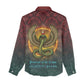 Egyptian Wadjet Winged Cobra Women Casual Shirt with Eye of Horus in Fiery Royal Protector Theme