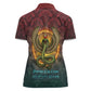 Egyptian Wadjet Winged Cobra Women Polo Shirt with Eye of Horus in Fiery Royal Protector Theme