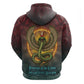 Egyptian Wadjet Winged Cobra Zip Hoodie with Eye of Horus in Fiery Royal Protector Theme