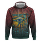 Egyptian Wadjet Winged Cobra Zip Hoodie with Eye of Horus in Fiery Royal Protector Theme