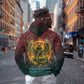 Egyptian Wadjet Winged Cobra Zip Hoodie with Eye of Horus in Fiery Royal Protector Theme