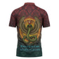 Egyptian Wadjet Winged Cobra Zipper Polo Shirt with Eye of Horus in Fiery Royal Protector Theme