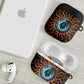 Wadjet Fiery Serpent AirPods Case Egyptian Ankh Symbol in Dark Flame Protector Theme