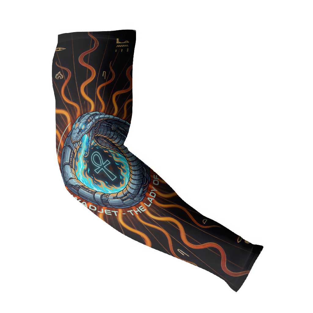 Wadjet Fiery Serpent Arm Sleeves Egyptian Ankh Symbol in Dark Flame Protector Theme