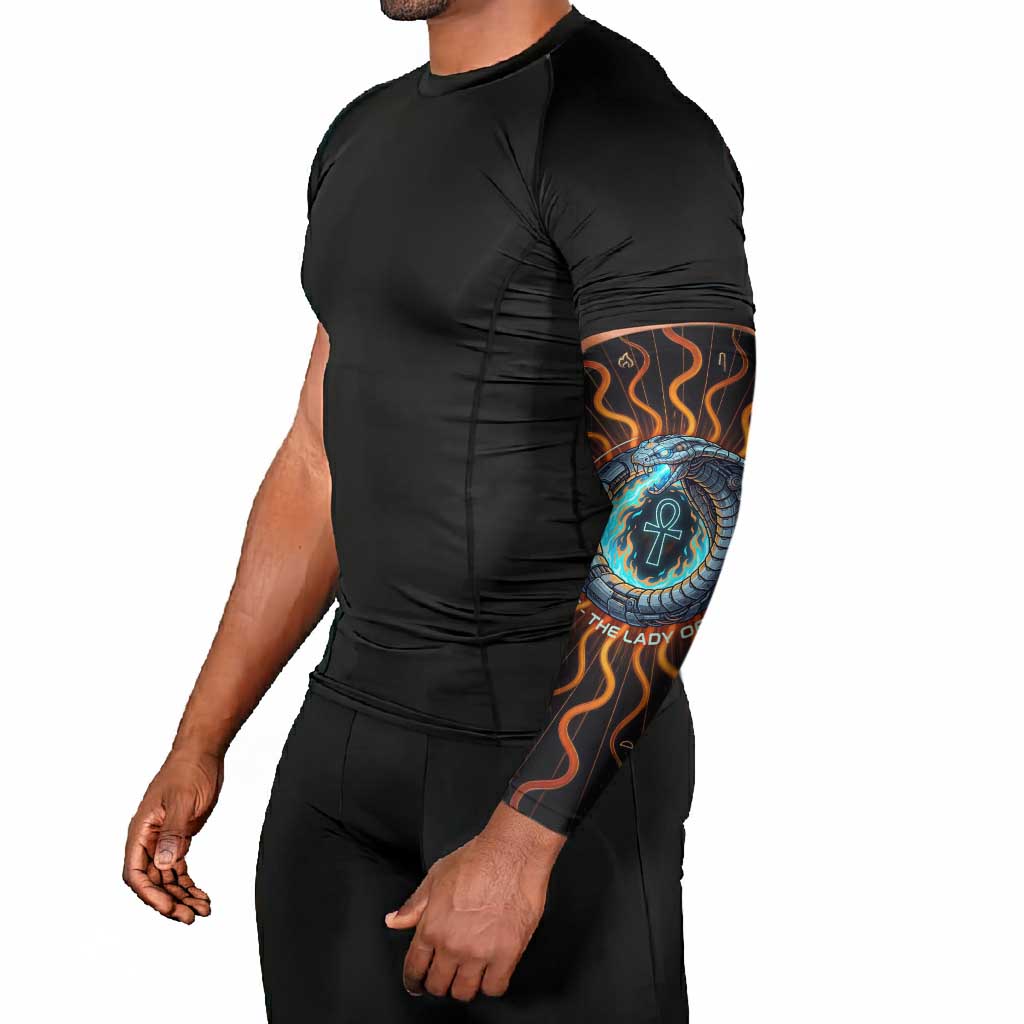 Wadjet Fiery Serpent Arm Sleeves Egyptian Ankh Symbol in Dark Flame Protector Theme